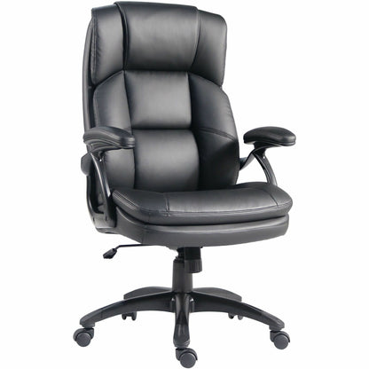Lorell Black Base Leather High-back Chair, Black (LLR59435)