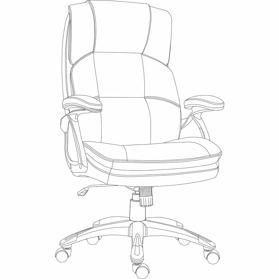 Lorell Black Base Leather High-back Chair, Black (LLR59435)