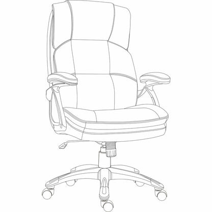 Lorell Black Base Leather High-back Chair, Black (LLR59435)