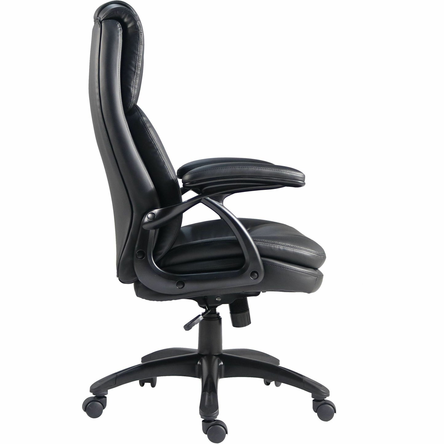 Lorell Black Base Leather High-back Chair, Black (LLR59435)