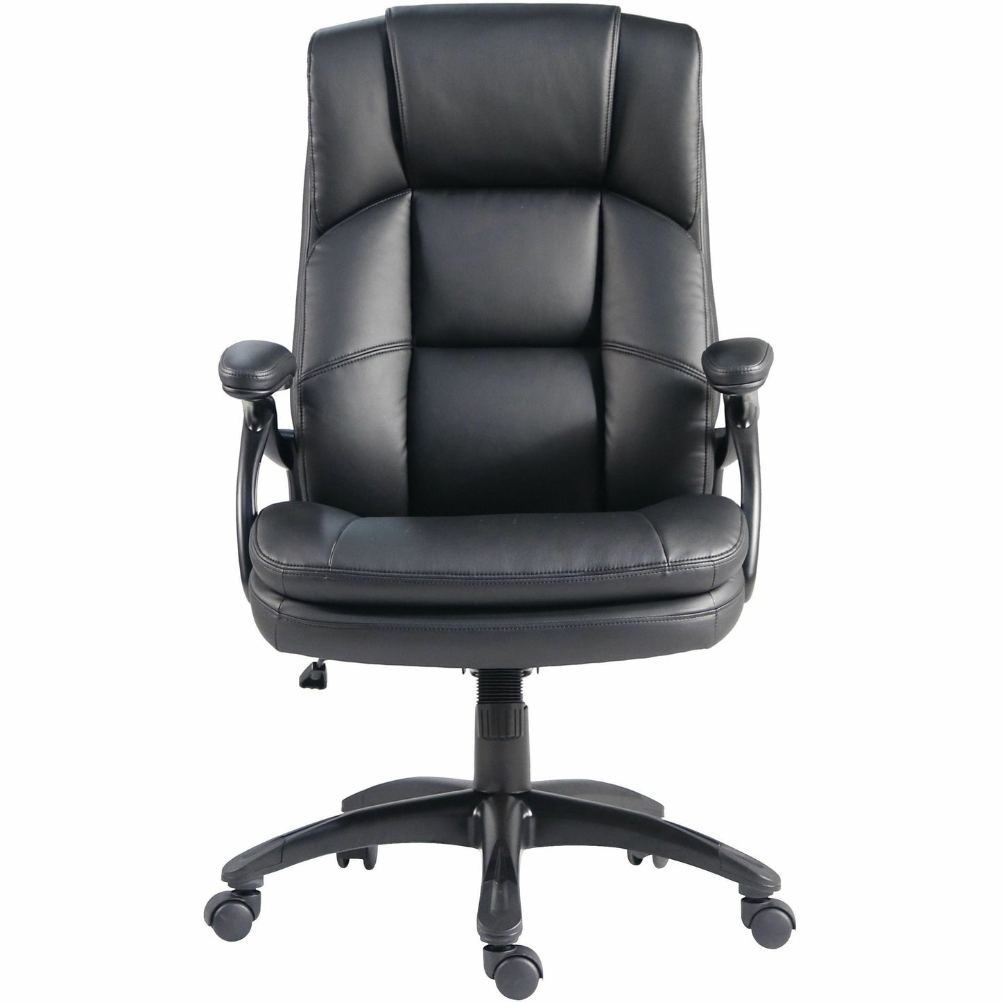 Lorell Black Base Leather High-back Chair, Black (LLR59435)