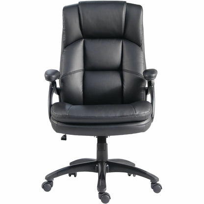 Lorell Black Base Leather High-back Chair, Black (LLR59435)