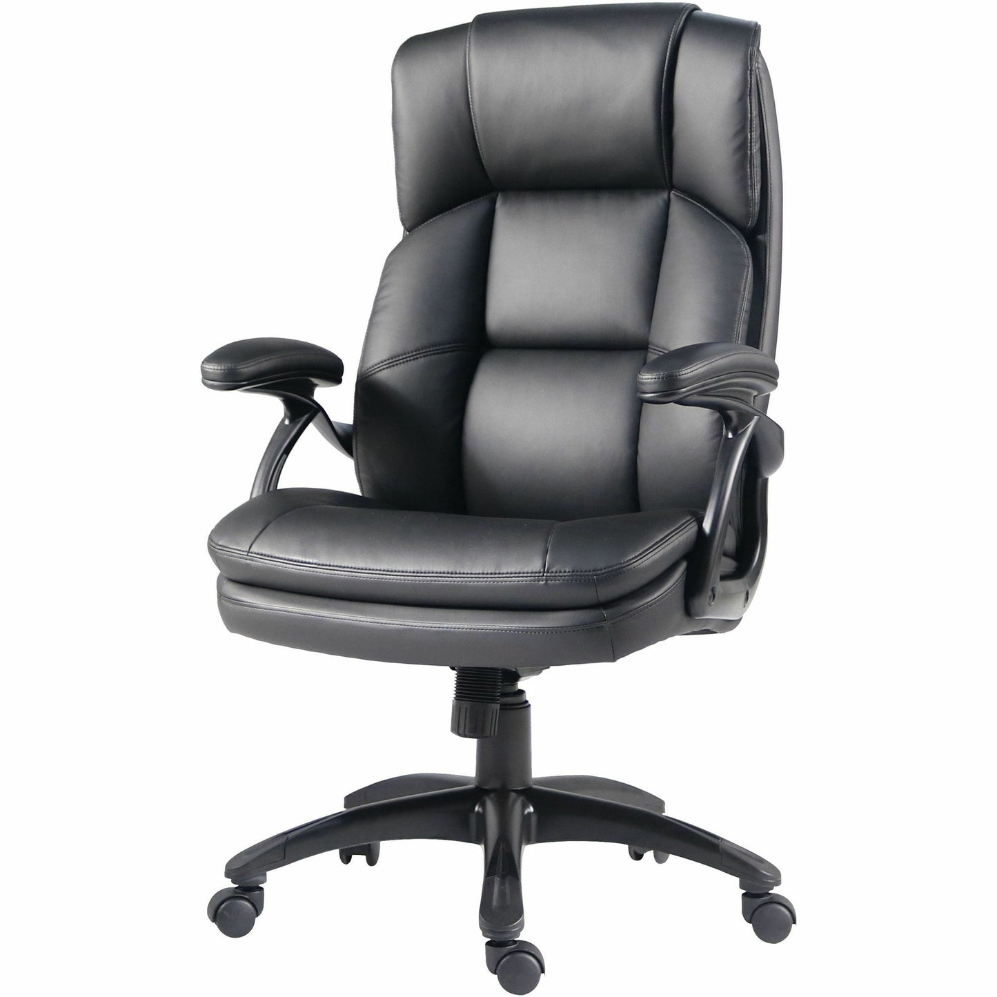 Lorell Black Base Leather High-back Chair, Black (LLR59435)