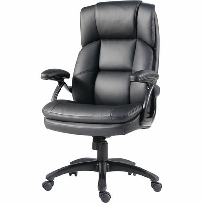 Lorell Black Base Leather High-back Chair, Black (LLR59435)