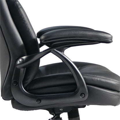 Lorell Black Base Leather High-back Chair, Black (LLR59435)