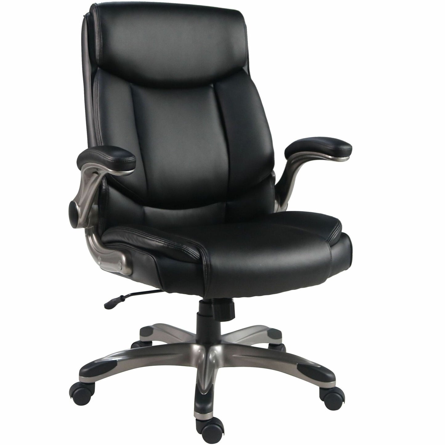 Lorell Sera High-Back Manager Chair w/ Flip-up Armrest, Black (LLR63271)