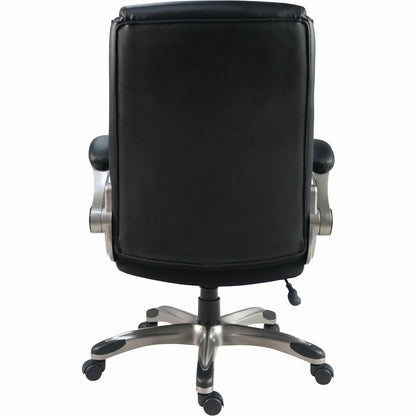 Lorell Sera High-Back Manager Chair w/ Flip-up Armrest, Black (LLR63271)