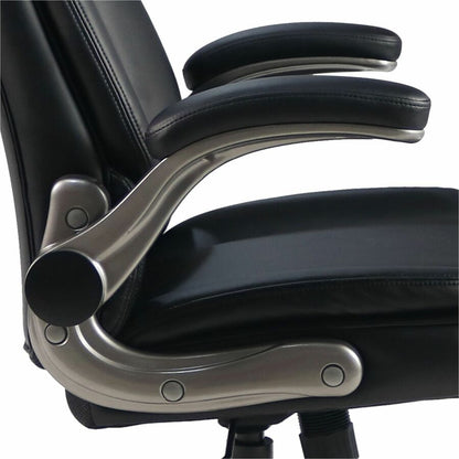 Lorell Sera High-Back Manager Chair w/ Flip-up Armrest, Black (LLR63271)