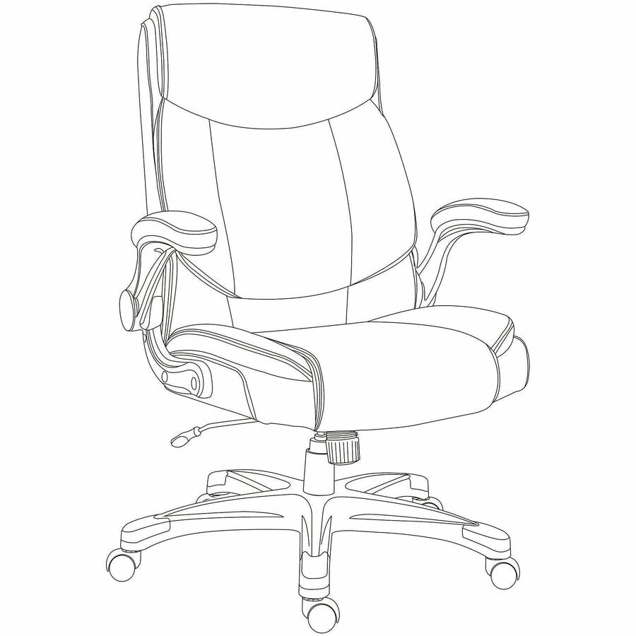 Lorell Sera High-Back Manager Chair w/ Flip-up Armrest, Black (LLR63271)
