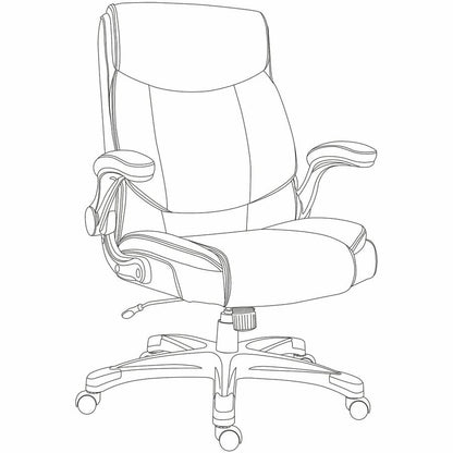 Lorell Sera High-Back Manager Chair w/ Flip-up Armrest, Black (LLR63271)