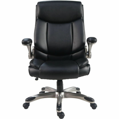 Lorell Sera High-Back Manager Chair w/ Flip-up Armrest, Black (LLR63271)