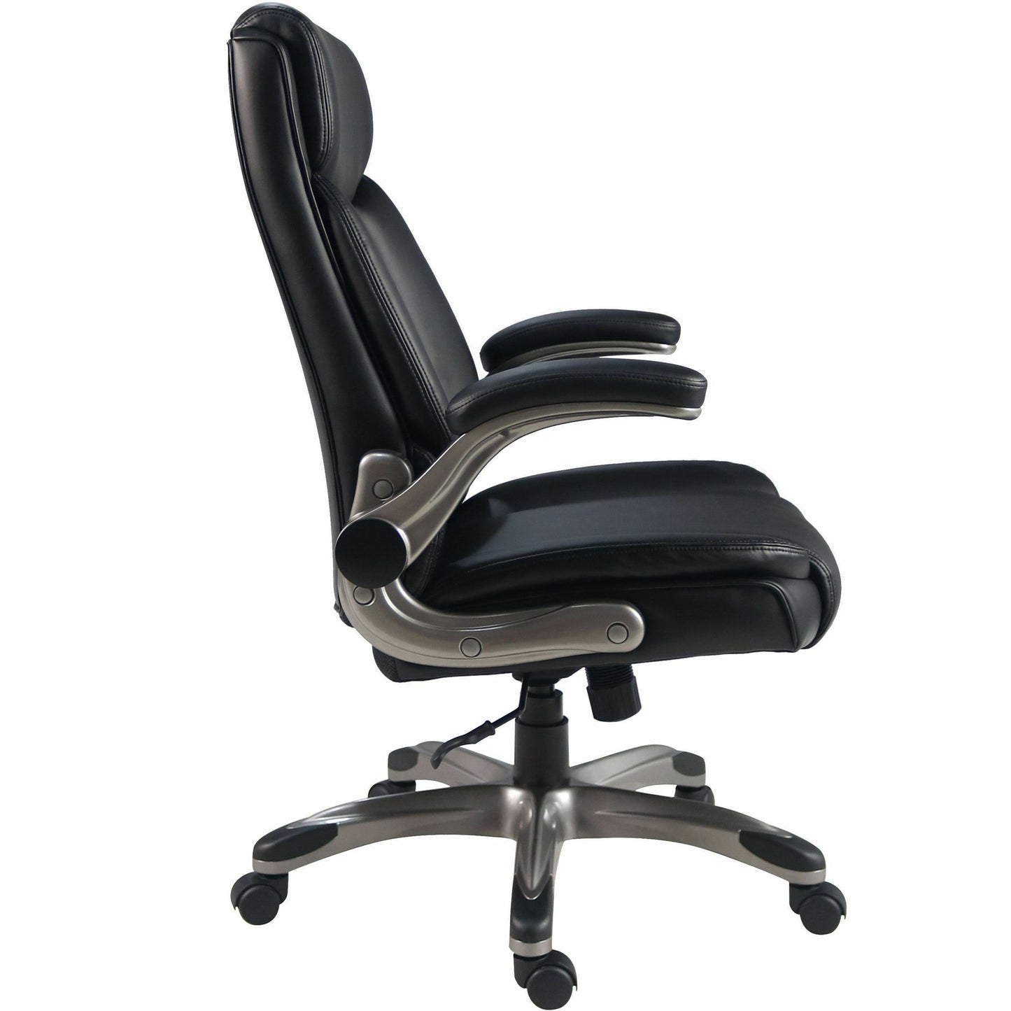 Lorell Sera High-Back Manager Chair w/ Flip-up Armrest, Black (LLR63271)