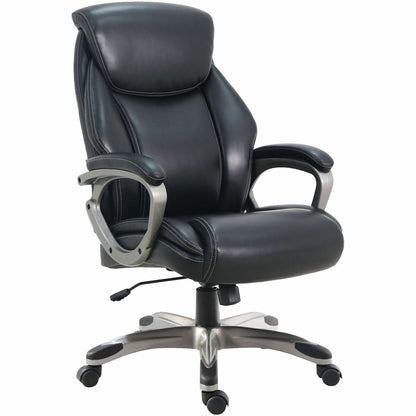 Lorell Kyros High-Back Executive Chair, Black Seat Color, Black Back Color (LLR63290)