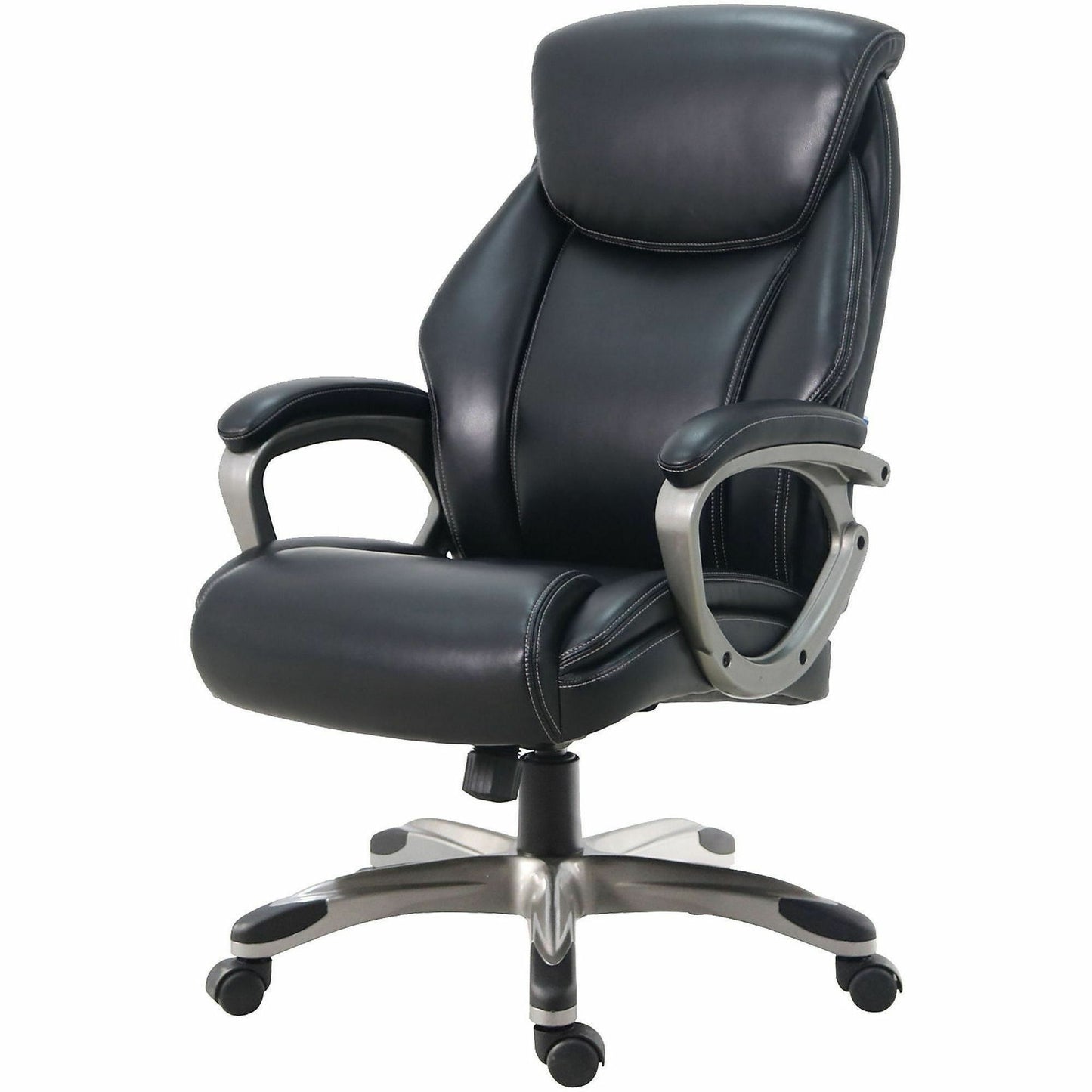 Lorell Kyros High-Back Executive Chair, Black Seat Color, Black Back Color (LLR63290)