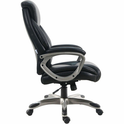 Lorell Kyros High-Back Executive Chair, Black Seat Color, Black Back Color (LLR63290)