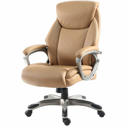 Lorell Kyros High-Back Executive Chair, Caramel Seat Color, Caramel Back Color (LLR63292)