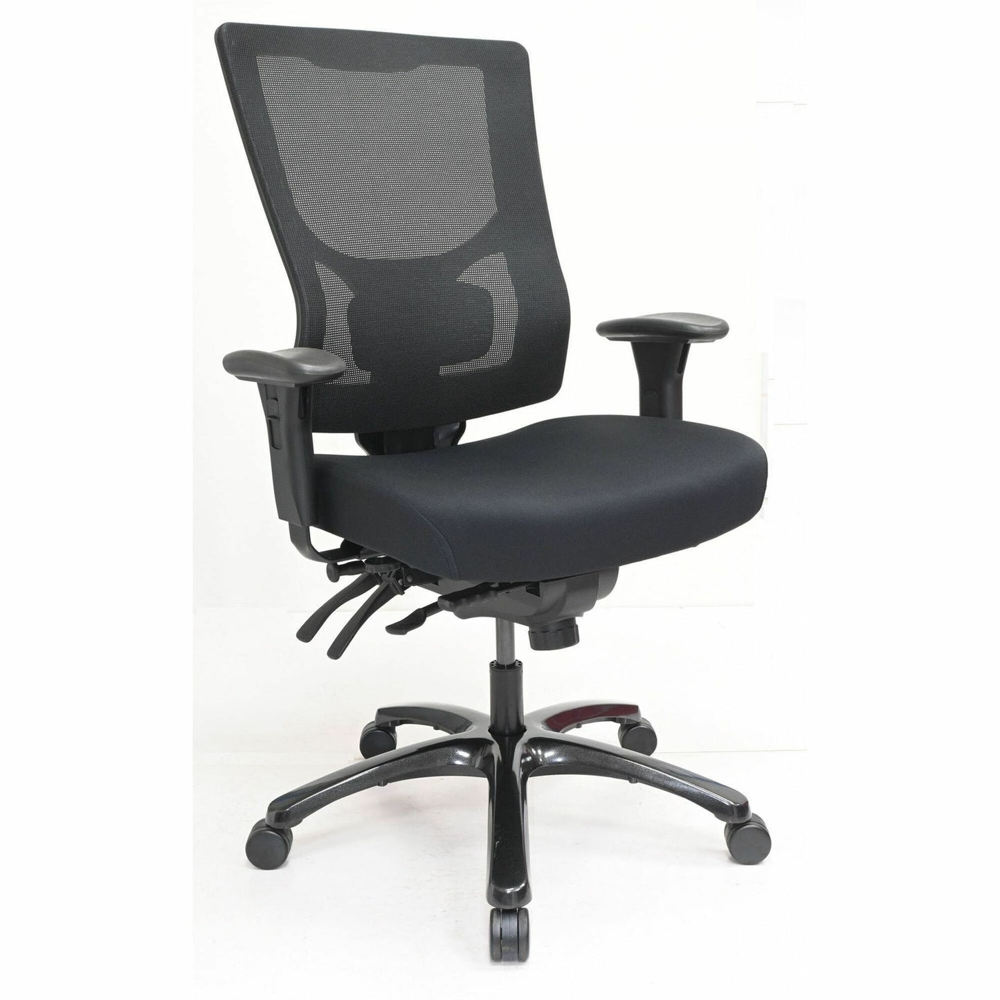 Lorell Big & Tall Mesh High-Back Chair, Fabric Seat Material, Mesh Back Material,- Black (LLR62010)