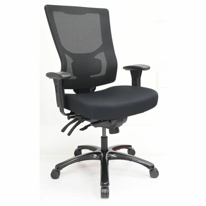 Lorell Big & Tall Mesh High-Back Chair, Fabric Seat Material, Mesh Back Material,- Black (LLR62010)