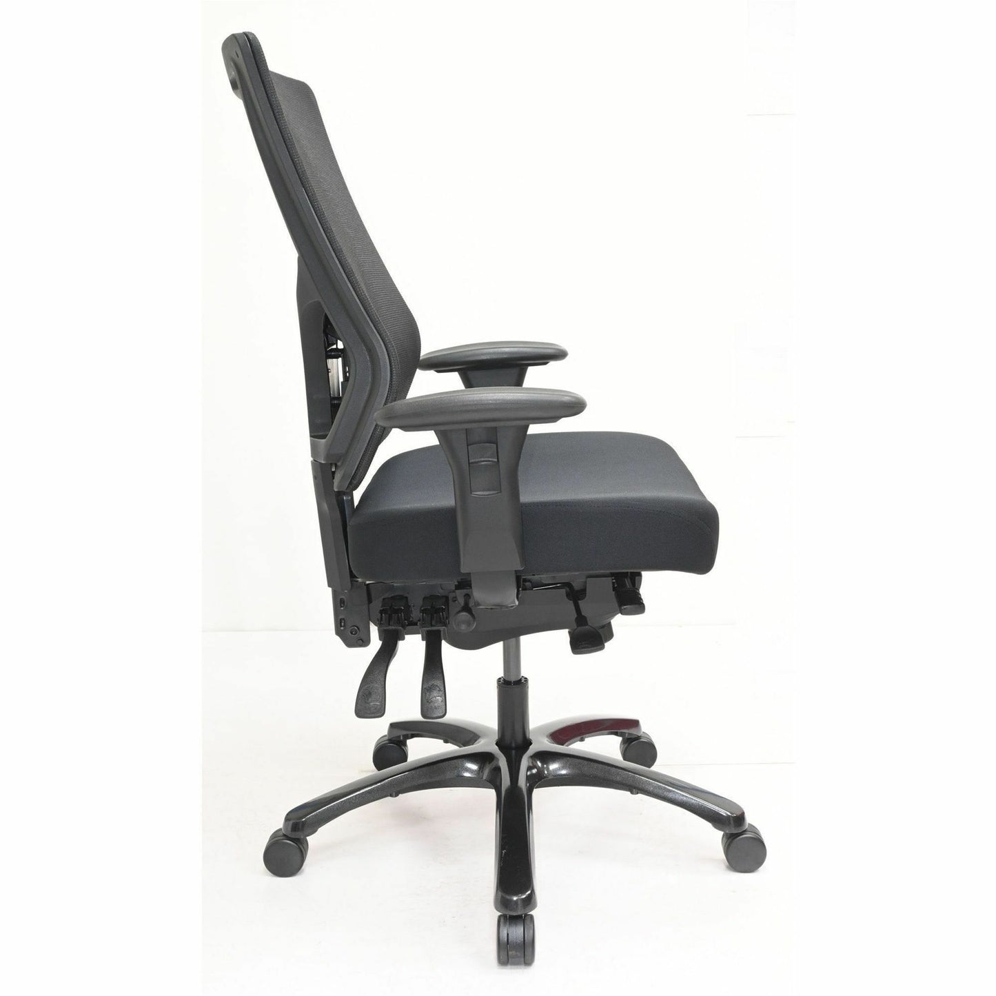 Lorell Big & Tall Mesh High-Back Chair, Fabric Seat Material, Mesh Back Material,- Black (LLR62010)