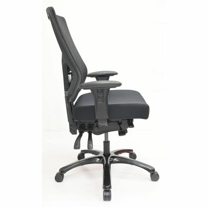 Lorell Big & Tall Mesh High-Back Chair, Fabric Seat Material, Mesh Back Material,- Black (LLR62010)