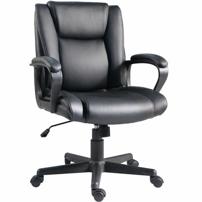 Lorell SOHO Mid-back Chair w/Armrest, Black (LLR81810)
