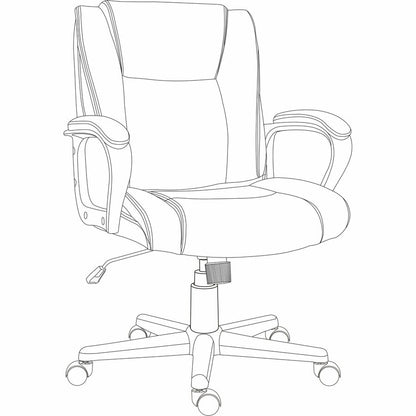 Lorell SOHO Mid-back Chair w/Armrest, Black (LLR81810)