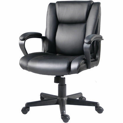 Lorell SOHO Mid-back Chair w/Armrest, Black (LLR81810)