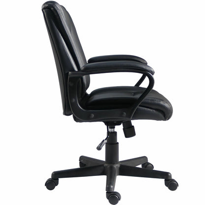 Lorell SOHO Mid-back Chair w/Armrest, Black (LLR81810)