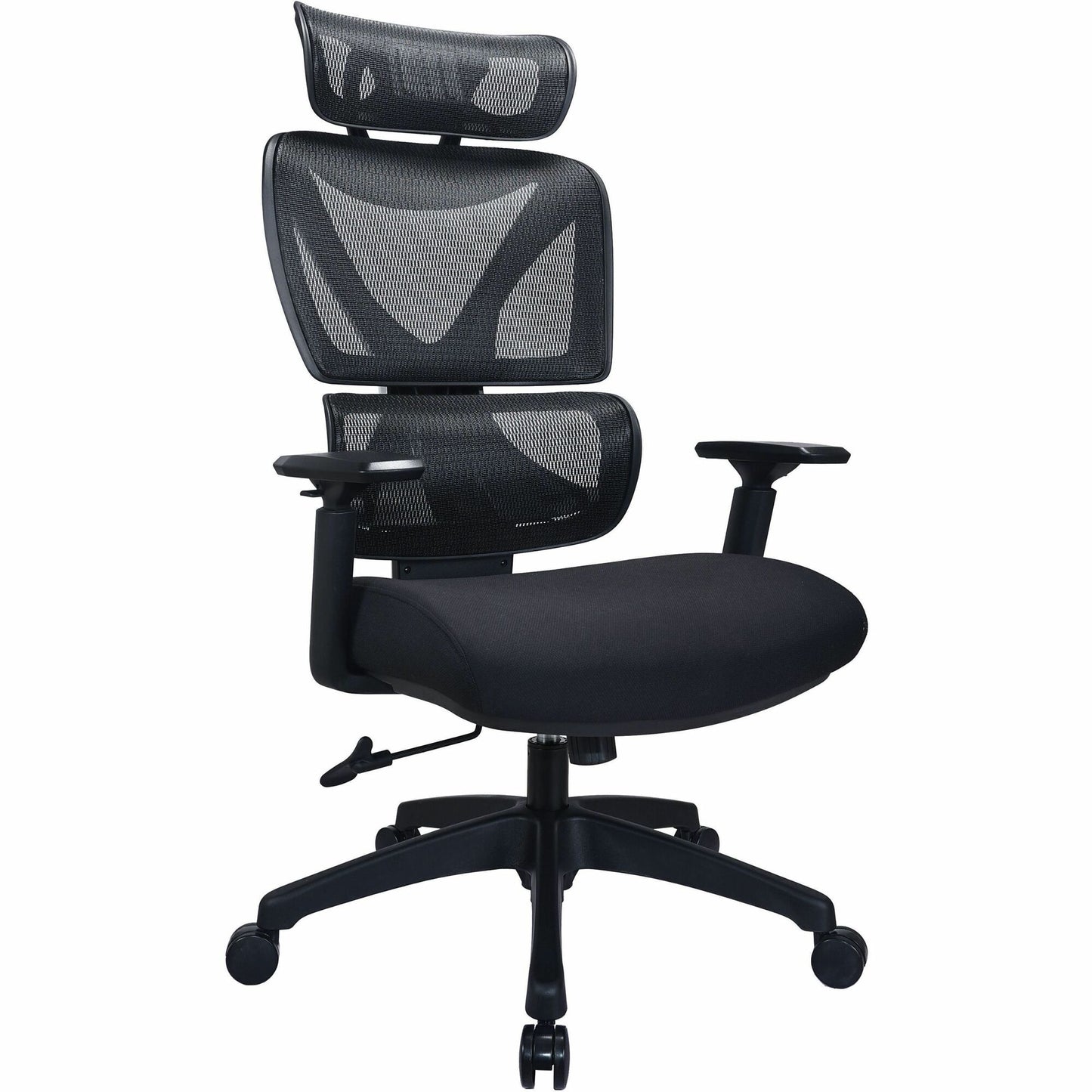 Lorell Xavier Mesh High-Back Chair with Articulating Lumbar, Black (LLR84397)
