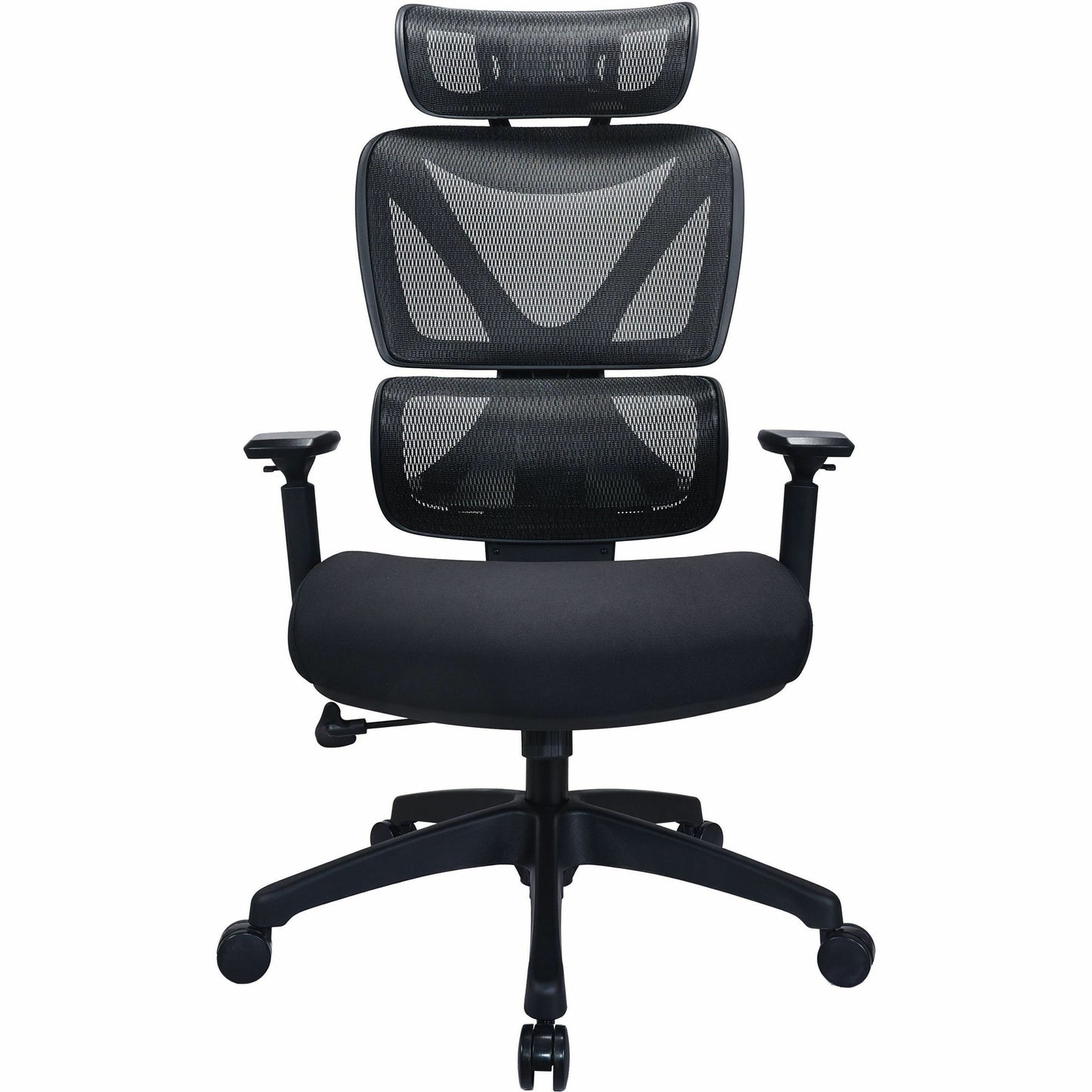 Lorell Xavier Mesh High-Back Chair with Articulating Lumbar, Black (LLR84397)