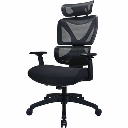 Lorell Xavier Mesh High-Back Chair with Articulating Lumbar, Black (LLR84397)