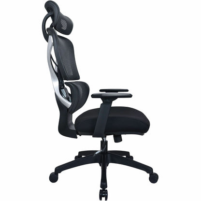 Lorell Xavier Mesh High-Back Chair with Articulating Lumbar, Black (LLR84397)