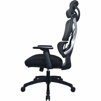 Lorell Xavier Mesh High-Back Chair with Articulating Lumbar, Black (LLR84397)