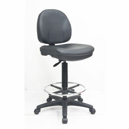 Lorell Millenia Series Adjustable Task Stool with Back, Black (LLR80018)