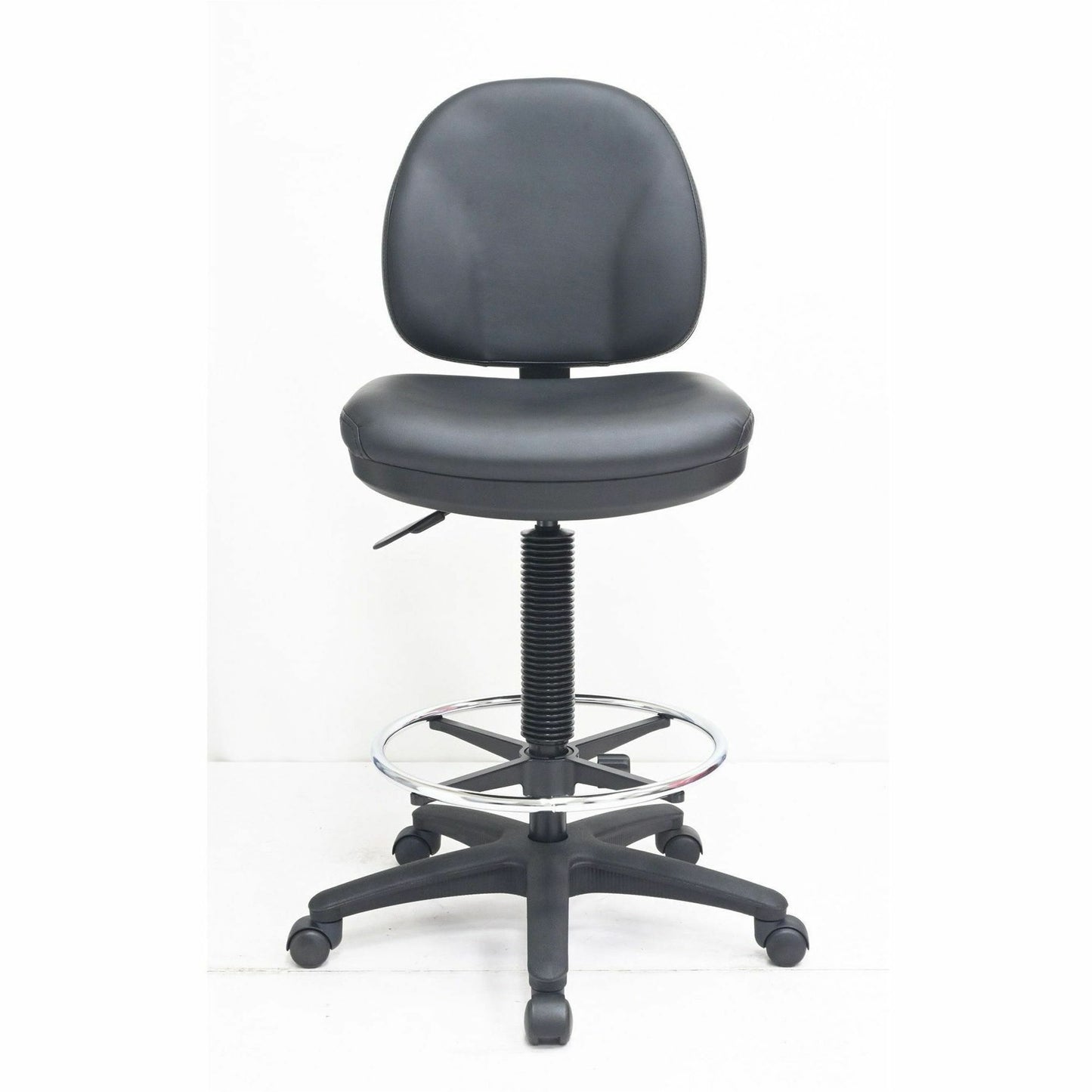 Lorell Millenia Series Adjustable Task Stool with Back, Black (LLR80018)