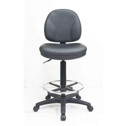 Lorell Millenia Series Adjustable Task Stool with Back, Black (LLR80018)