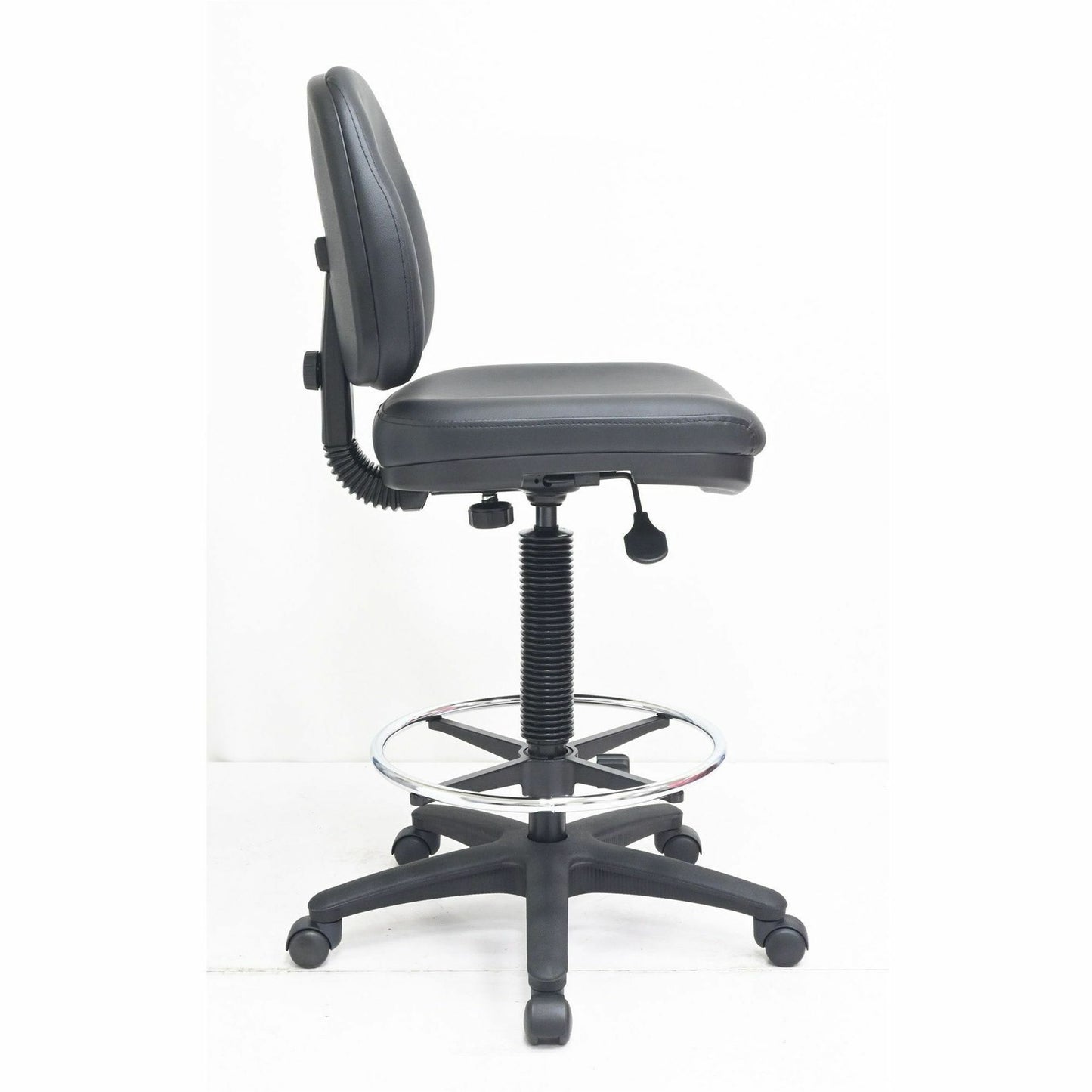 Lorell Millenia Series Adjustable Task Stool with Back, Black (LLR80018)