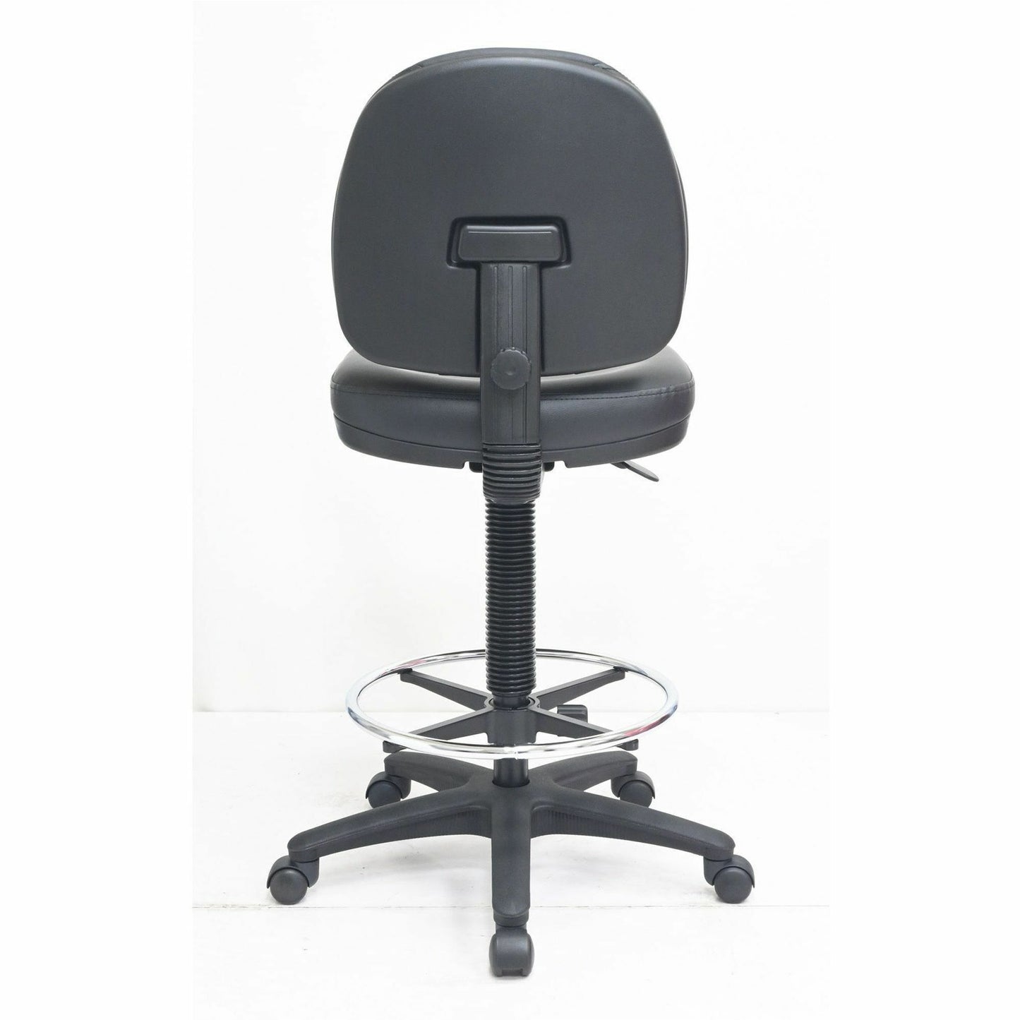 Lorell Millenia Series Adjustable Task Stool with Back, Black (LLR80018)