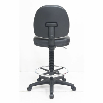 Lorell Millenia Series Adjustable Task Stool with Back, Black (LLR80018)