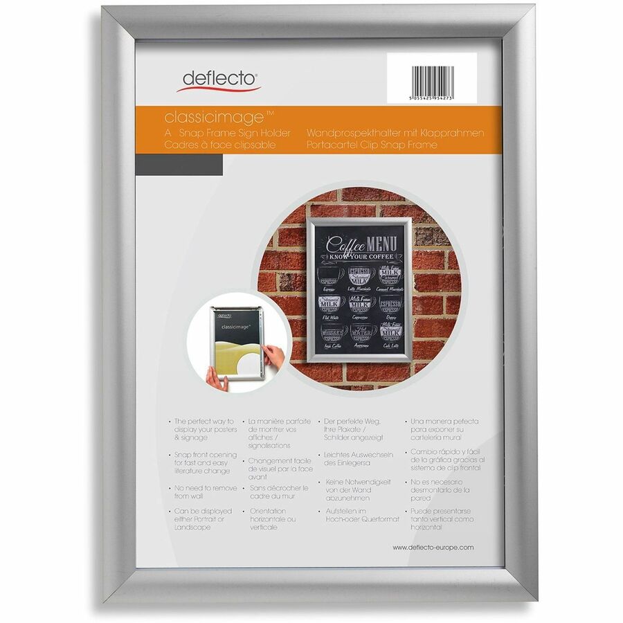 Deflecto Wall Mount Snap Frame, 12.25" x 18.25" Frame Size, Holds 11" x 17" Insert (DEF690002S)