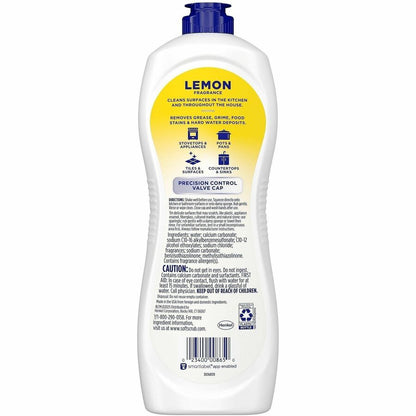 Soft Scrub Total Bath/Kitchen Cleanser, 24 fl oz (0.8 quart), Fresh, Lemon Scent (DIA07224EA)