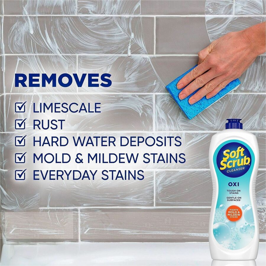 Soft Scrub Total Bath/Kitchen Cleanser, 24 fl oz (0.8 quart), Fresh Scent (DIA07226EA)