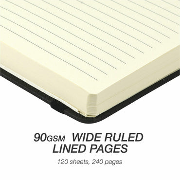 Samsill Classic Hardbound Journal, 10" x 7.5", Faux Leather, PU Leather Cover, 120 Sheets, 240 Pages (SAM22310)