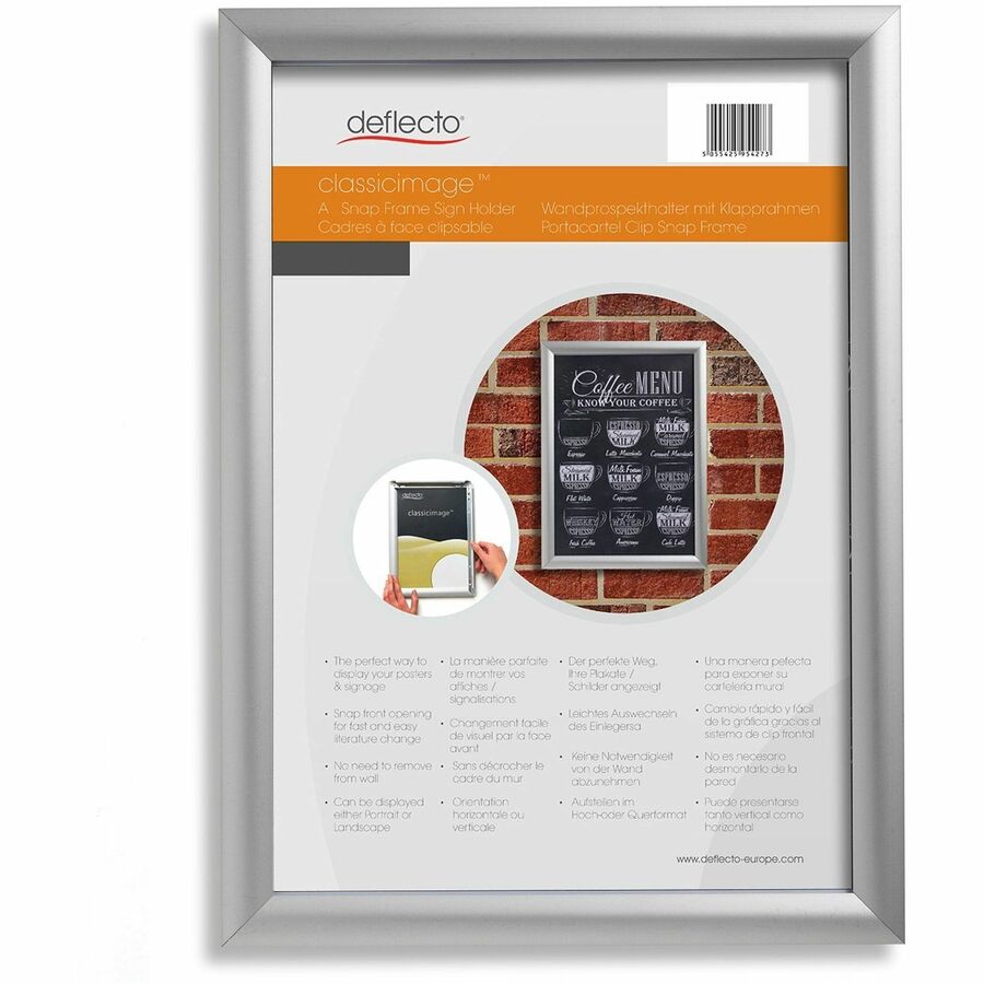 Deflecto Wall Mount Snap Frame, 19.13" x 25.25" Frame Size, Holds 18" x 24" Insert (DEF690003S)