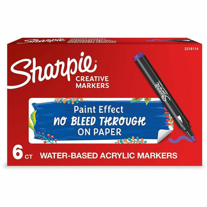 Sharpie Creative Markers, Lilac Ink, Water Based, Acrylic Based, 6/Box (SAN2218114)