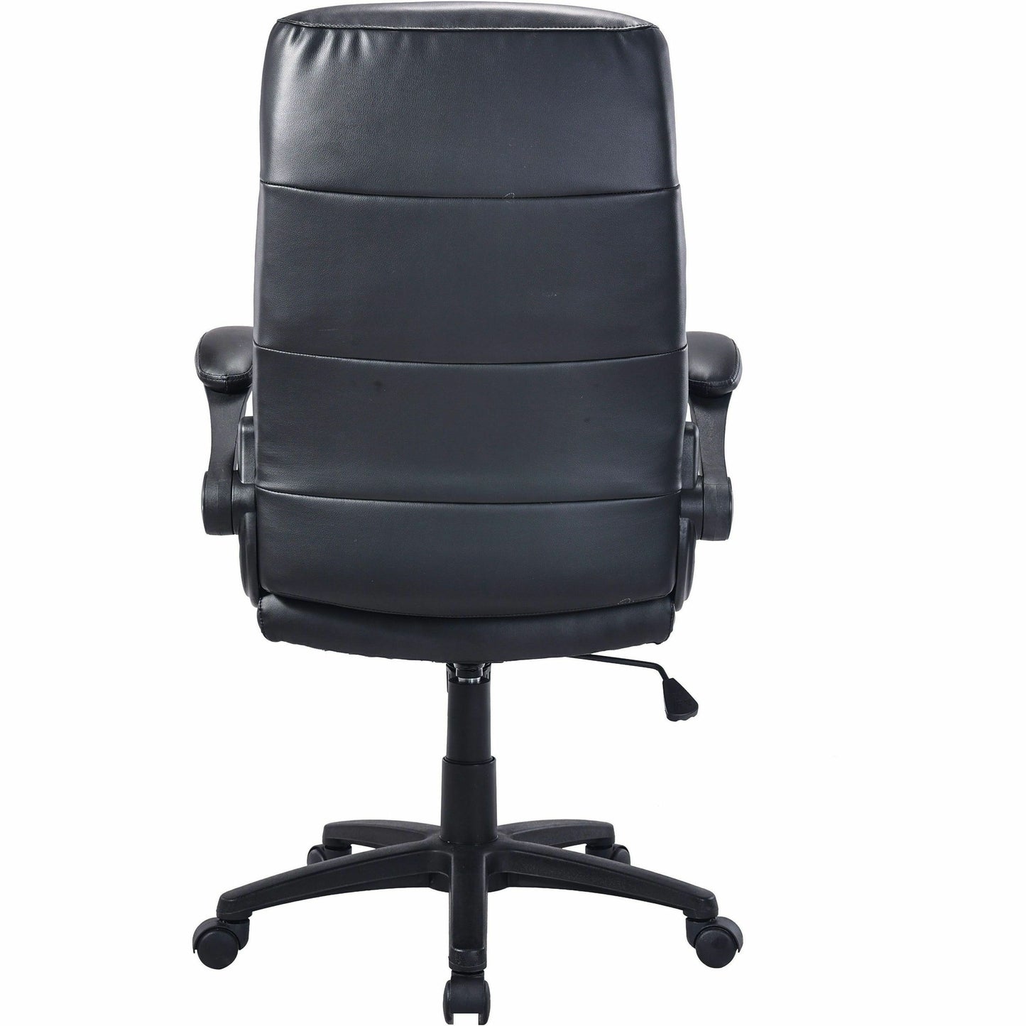Lorell Colline High-Back Chair with Flip Arms, Bonded Leather, Black (LLR41853)