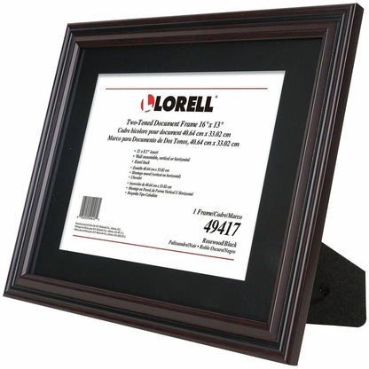 Lorell Two-toned Certificate Frame, 16" x 13", Black (LLR49417)