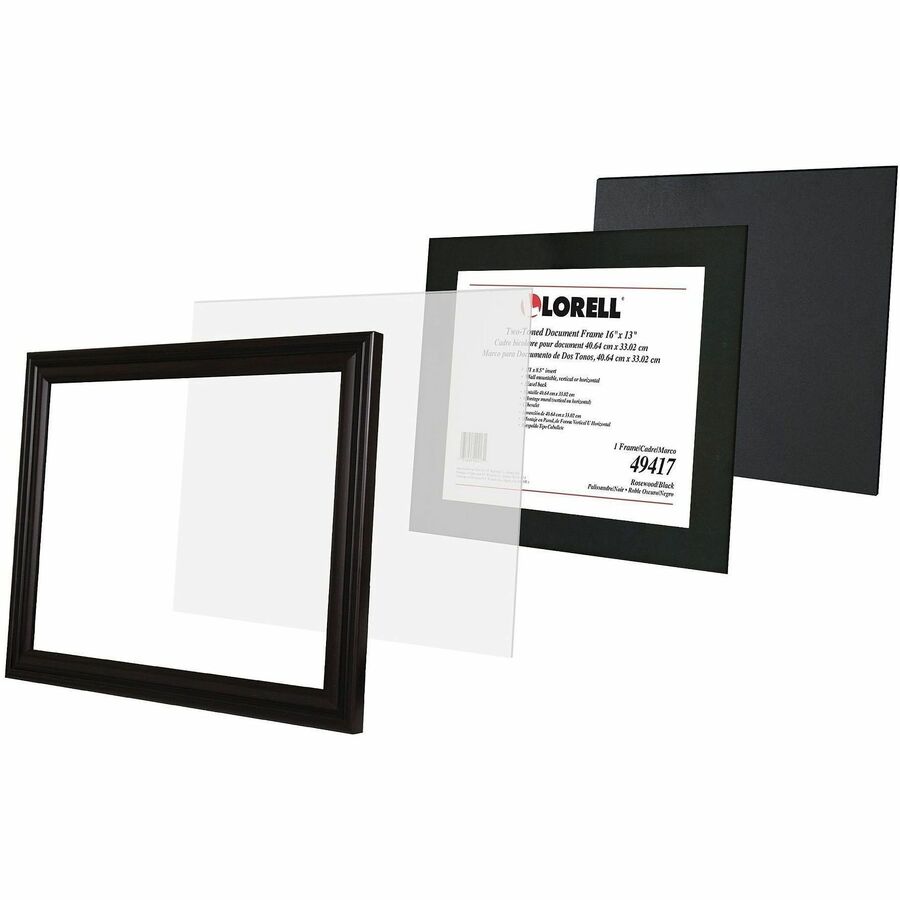 Lorell Two-toned Certificate Frame, 16" x 13", Black (LLR49417)