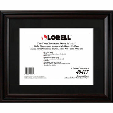Lorell Two-toned Certificate Frame, 16" x 13", Black (LLR49417)