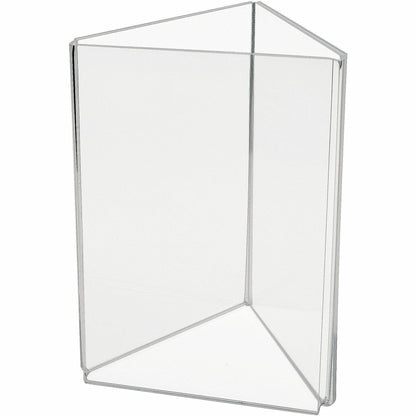Deflecto 3-Sided Sign/Menu Holder, Support 4" x 6" Media, Clear, Plastic, Polystyrene (DEF4444)